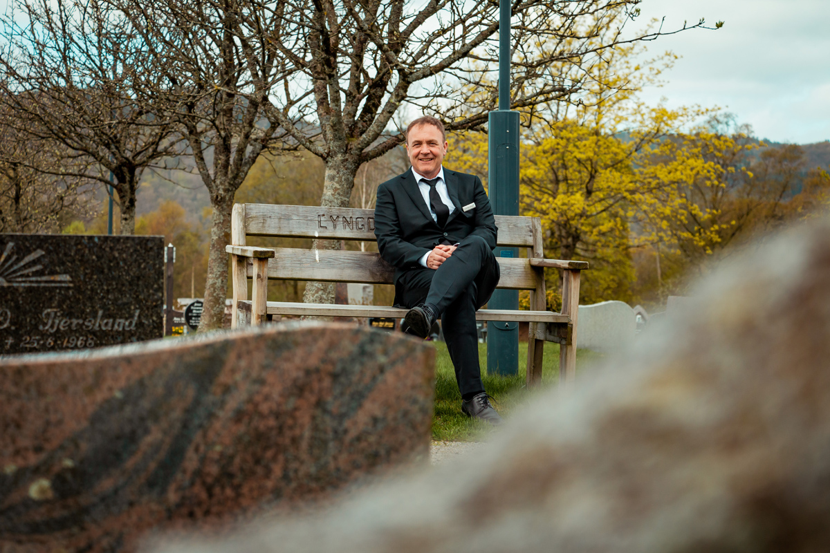 Kalle Mersland på kirkegården